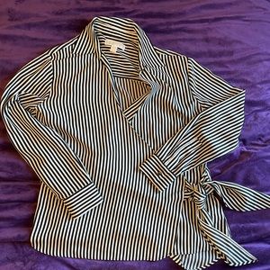 MICHAEL Michael Kors Black and White Striped Blouse